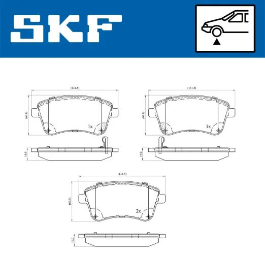 Bremsbelagsatz, Scheibenbremse SKF VKBP 80343 A Bild Bremsbelagsatz, Scheibenbremse SKF VKBP 80343 A