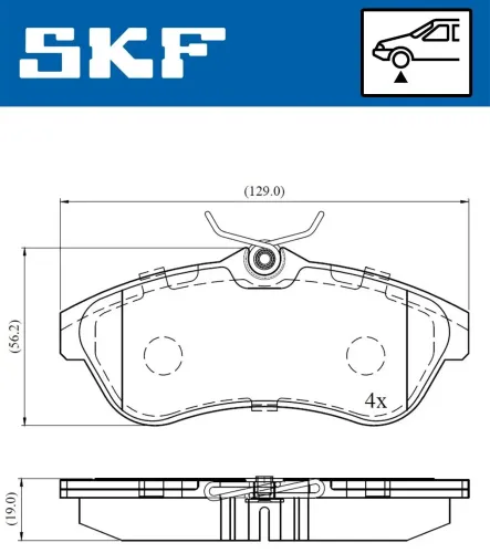 Bremsbelagsatz, Scheibenbremse SKF VKBP 80344 Bild Bremsbelagsatz, Scheibenbremse SKF VKBP 80344