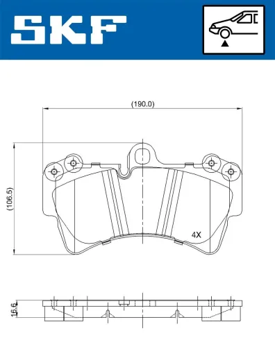 Bremsbelagsatz, Scheibenbremse SKF VKBP 80370 Bild Bremsbelagsatz, Scheibenbremse SKF VKBP 80370