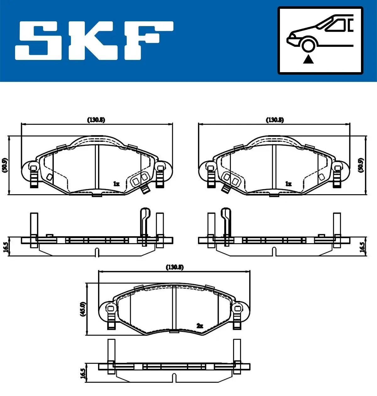 Bremsbelagsatz, Scheibenbremse SKF VKBP 80383 A Bild Bremsbelagsatz, Scheibenbremse SKF VKBP 80383 A