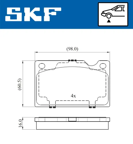 Bremsbelagsatz, Scheibenbremse SKF VKBP 80388 Bild Bremsbelagsatz, Scheibenbremse SKF VKBP 80388