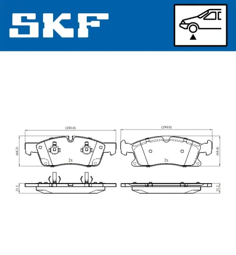 Bremsbelagsatz, Scheibenbremse SKF VKBP 80389 Bild Bremsbelagsatz, Scheibenbremse SKF VKBP 80389