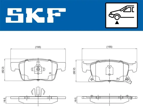 Bremsbelagsatz, Scheibenbremse SKF VKBP 80409 A Bild Bremsbelagsatz, Scheibenbremse SKF VKBP 80409 A