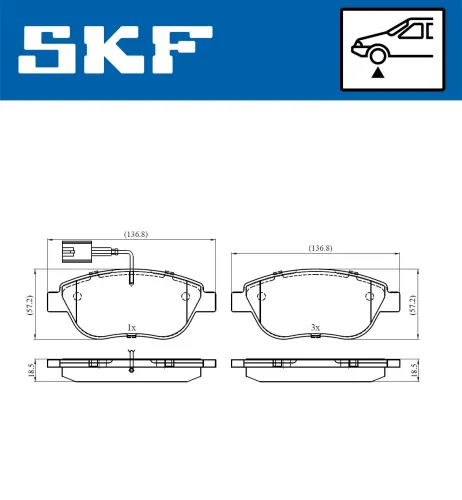 Bremsbelagsatz, Scheibenbremse SKF VKBP 80427 E Bild Bremsbelagsatz, Scheibenbremse SKF VKBP 80427 E