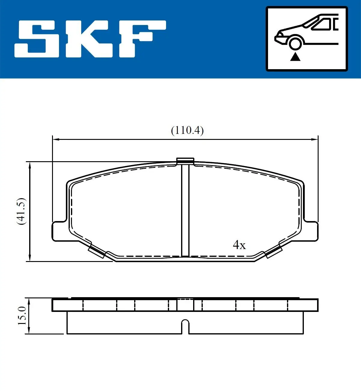 Bremsbelagsatz, Scheibenbremse SKF VKBP 80457 Bild Bremsbelagsatz, Scheibenbremse SKF VKBP 80457