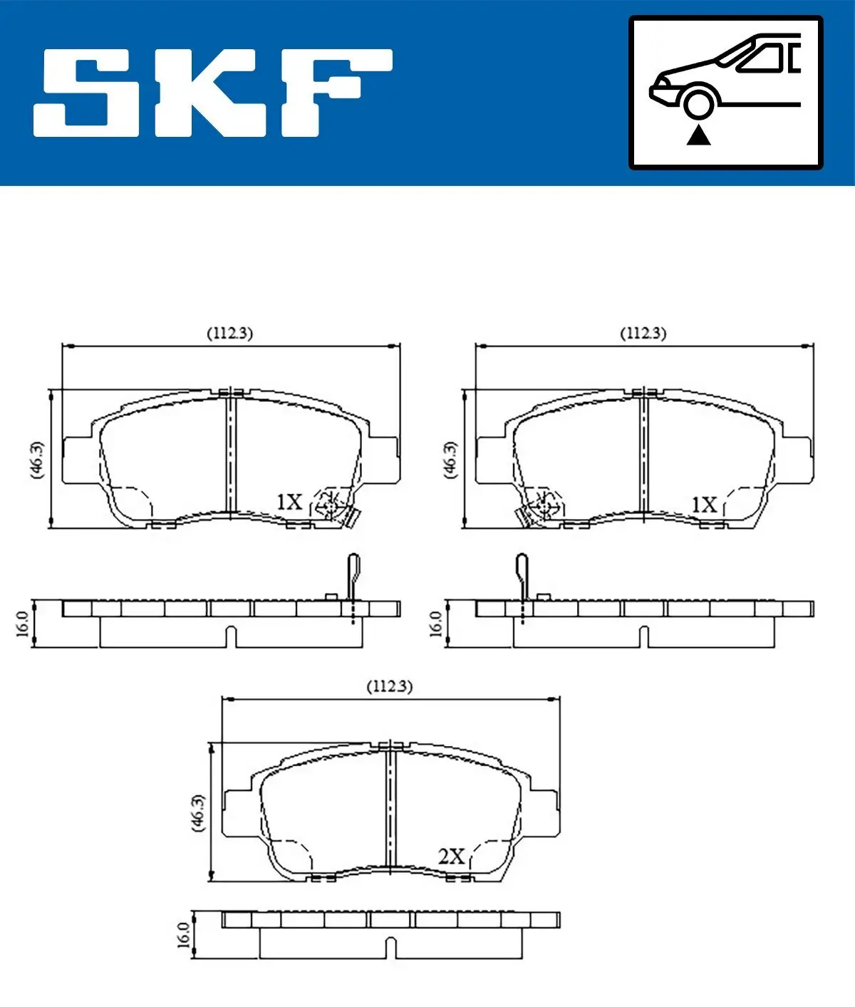 Bremsbelagsatz, Scheibenbremse SKF VKBP 80459 A Bild Bremsbelagsatz, Scheibenbremse SKF VKBP 80459 A