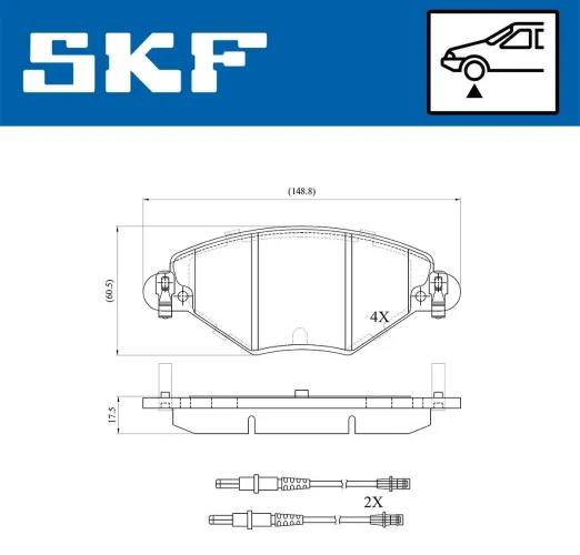 Bremsbelagsatz, Scheibenbremse SKF VKBP 80463 E Bild Bremsbelagsatz, Scheibenbremse SKF VKBP 80463 E