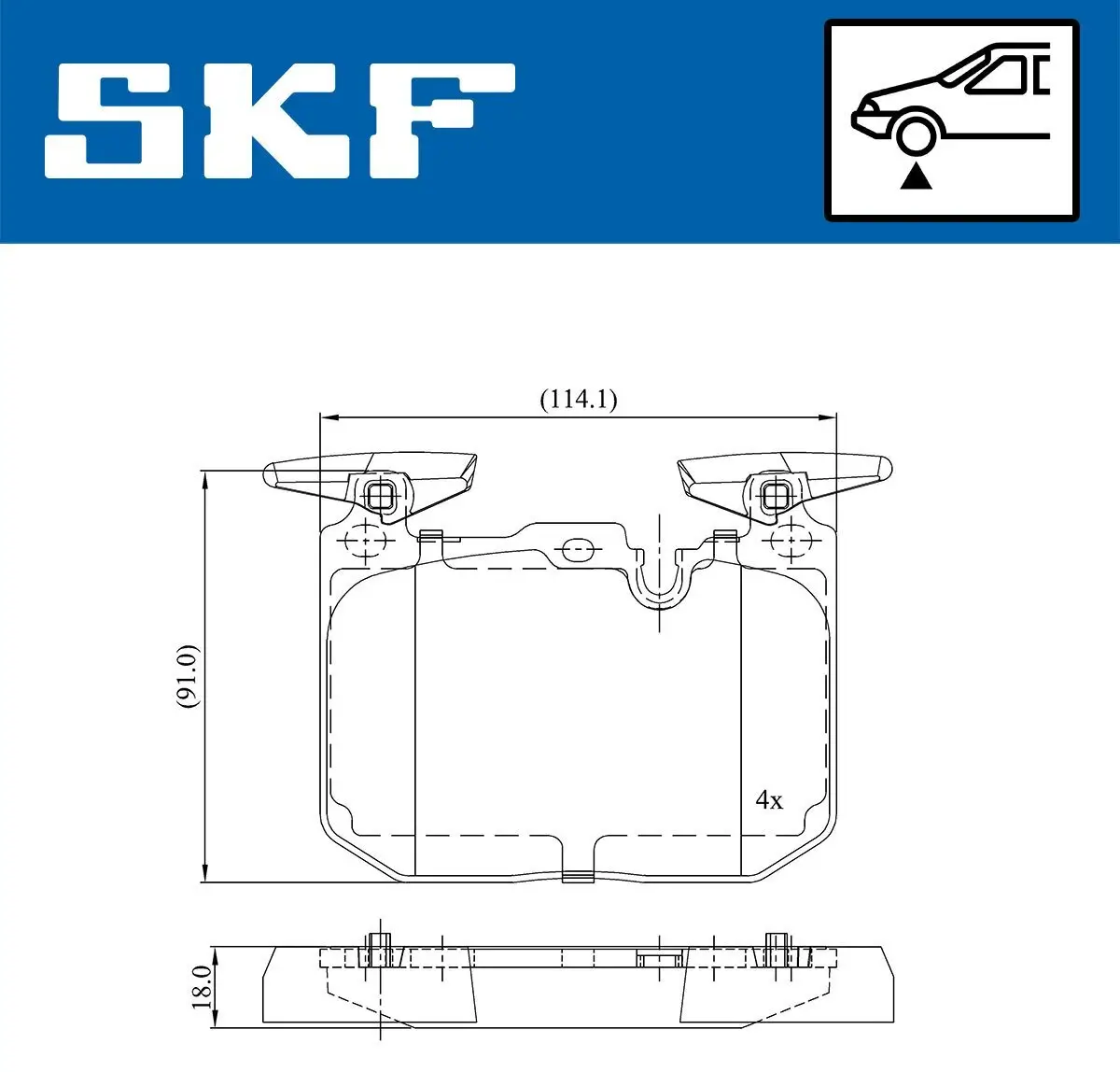 Bremsbelagsatz, Scheibenbremse SKF VKBP 80467 Bild Bremsbelagsatz, Scheibenbremse SKF VKBP 80467