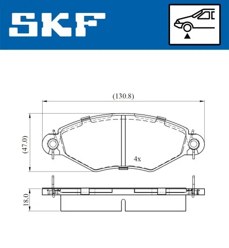 Bremsbelagsatz, Scheibenbremse SKF VKBP 80470 Bild Bremsbelagsatz, Scheibenbremse SKF VKBP 80470