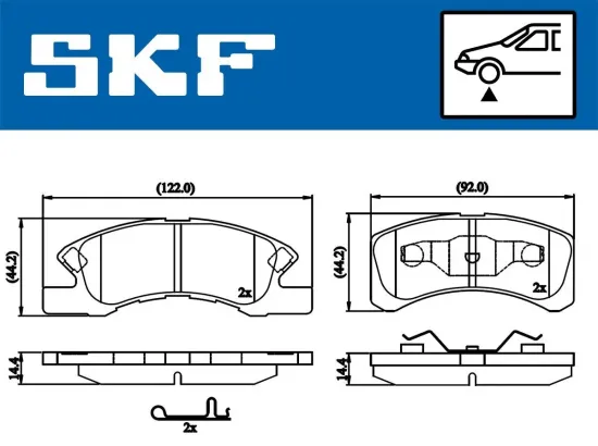 Bremsbelagsatz, Scheibenbremse Vorderachse SKF VKBP 80490 A Bild Bremsbelagsatz, Scheibenbremse Vorderachse SKF VKBP 80490 A