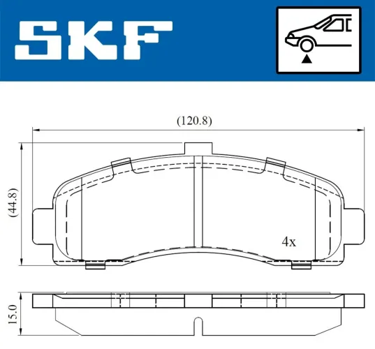 Bremsbelagsatz, Scheibenbremse SKF VKBP 80492 Bild Bremsbelagsatz, Scheibenbremse SKF VKBP 80492