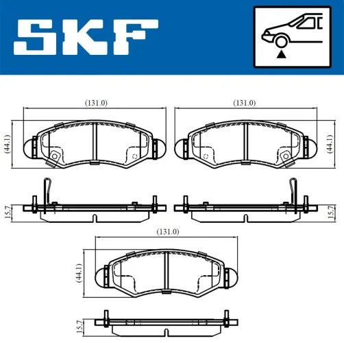 Bremsbelagsatz, Scheibenbremse SKF VKBP 80500 A Bild Bremsbelagsatz, Scheibenbremse SKF VKBP 80500 A