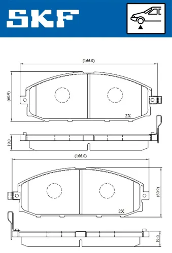 Bremsbelagsatz, Scheibenbremse SKF VKBP 80509 A Bild Bremsbelagsatz, Scheibenbremse SKF VKBP 80509 A