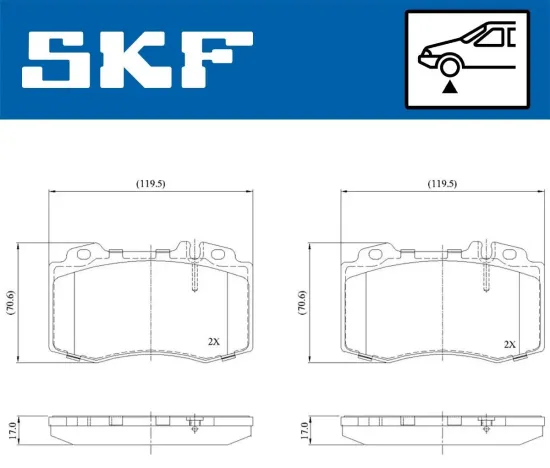 Bremsbelagsatz, Scheibenbremse SKF VKBP 80513 Bild Bremsbelagsatz, Scheibenbremse SKF VKBP 80513