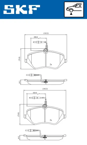 Bremsbelagsatz, Scheibenbremse SKF VKBP 80519 E Bild Bremsbelagsatz, Scheibenbremse SKF VKBP 80519 E