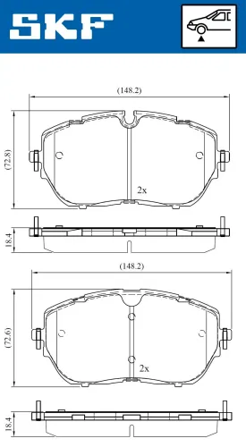 Bremsbelagsatz, Scheibenbremse SKF VKBP 80520 Bild Bremsbelagsatz, Scheibenbremse SKF VKBP 80520