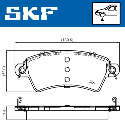 Bremsbelagsatz, Scheibenbremse SKF VKBP 80525 Bild Bremsbelagsatz, Scheibenbremse SKF VKBP 80525