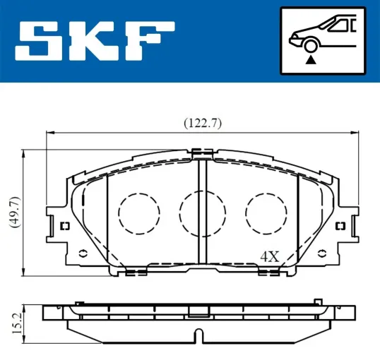 Bremsbelagsatz, Scheibenbremse Vorderachse SKF VKBP 80529 Bild Bremsbelagsatz, Scheibenbremse Vorderachse SKF VKBP 80529