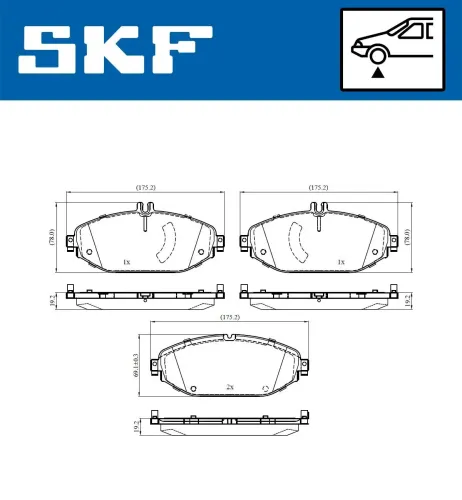 Bremsbelagsatz, Scheibenbremse SKF VKBP 80530 Bild Bremsbelagsatz, Scheibenbremse SKF VKBP 80530