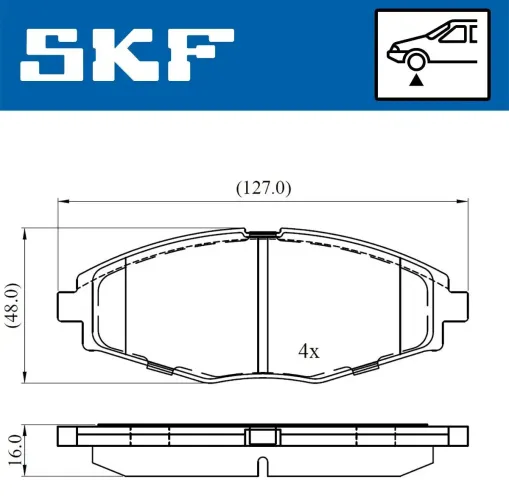 Bremsbelagsatz, Scheibenbremse SKF VKBP 80532 Bild Bremsbelagsatz, Scheibenbremse SKF VKBP 80532