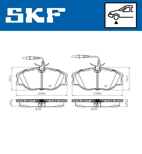 Bremsbelagsatz, Scheibenbremse SKF VKBP 80543 E Bild Bremsbelagsatz, Scheibenbremse SKF VKBP 80543 E