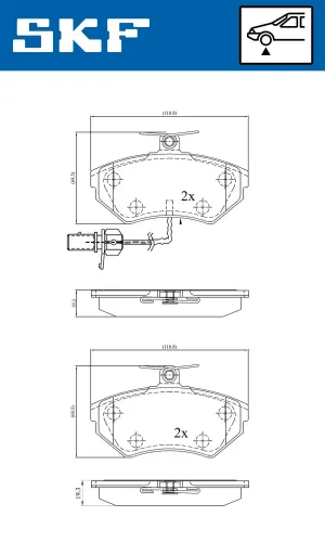 Bremsbelagsatz, Scheibenbremse SKF VKBP 80547 E Bild Bremsbelagsatz, Scheibenbremse SKF VKBP 80547 E