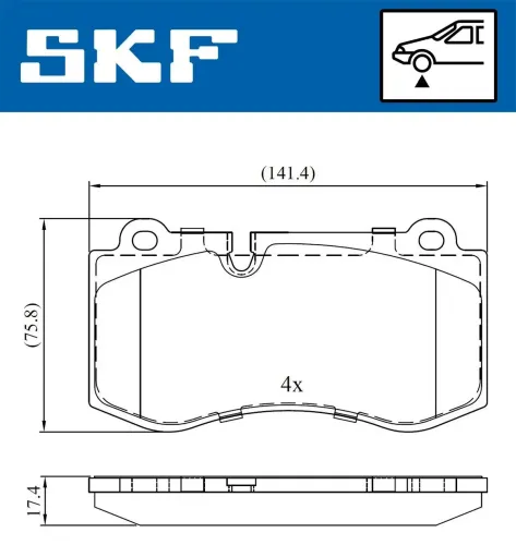 Bremsbelagsatz, Scheibenbremse SKF VKBP 80549 Bild Bremsbelagsatz, Scheibenbremse SKF VKBP 80549