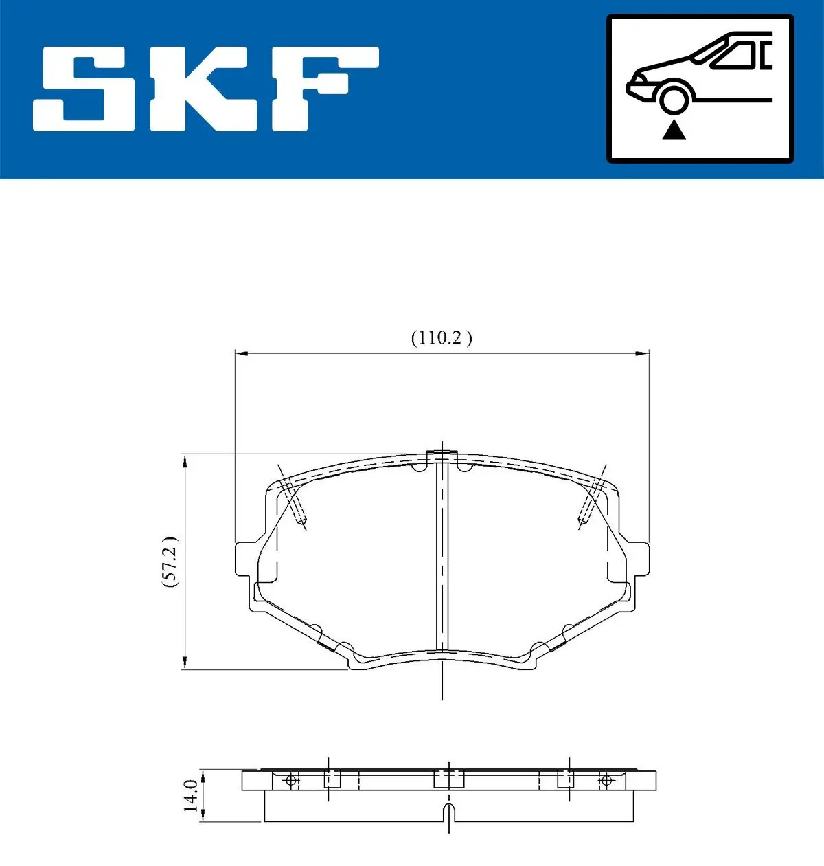 Bremsbelagsatz, Scheibenbremse Vorderachse SKF VKBP 80564 A