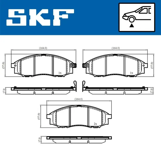 Bremsbelagsatz, Scheibenbremse SKF VKBP 80578 A Bild Bremsbelagsatz, Scheibenbremse SKF VKBP 80578 A