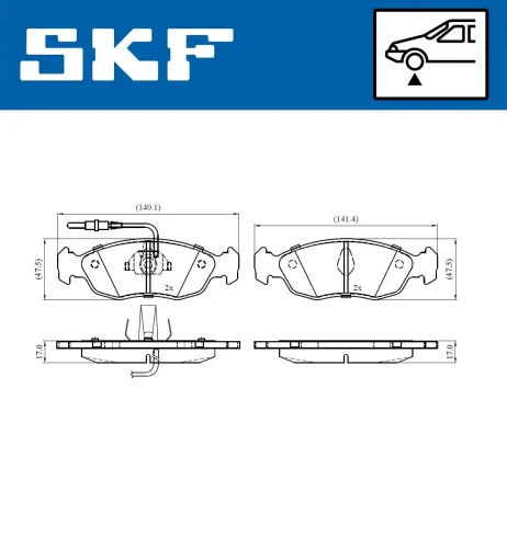 Bremsbelagsatz, Scheibenbremse SKF VKBP 80580 E Bild Bremsbelagsatz, Scheibenbremse SKF VKBP 80580 E