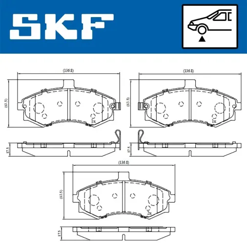 Bremsbelagsatz, Scheibenbremse SKF VKBP 80591 A Bild Bremsbelagsatz, Scheibenbremse SKF VKBP 80591 A