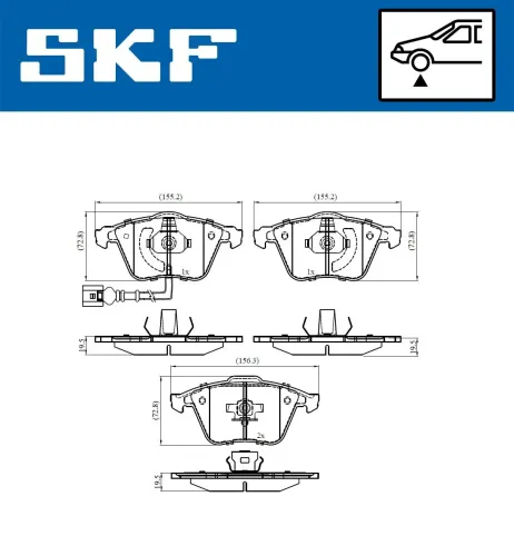 Bremsbelagsatz, Scheibenbremse SKF VKBP 80594 E Bild Bremsbelagsatz, Scheibenbremse SKF VKBP 80594 E