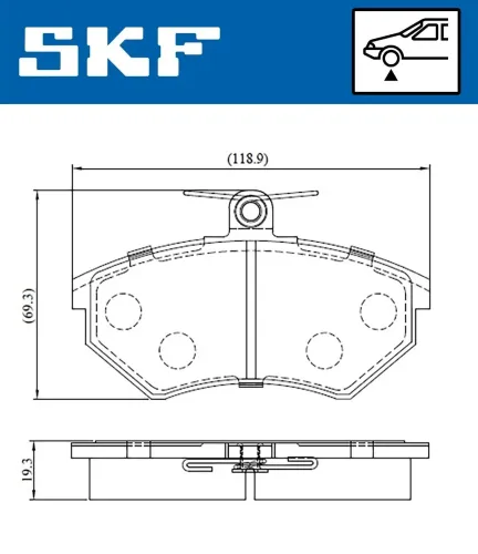 Bremsbelagsatz, Scheibenbremse SKF VKBP 80598 Bild Bremsbelagsatz, Scheibenbremse SKF VKBP 80598