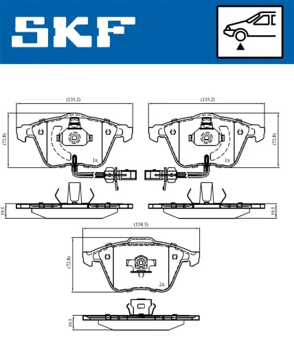 Bremsbelagsatz, Scheibenbremse SKF VKBP 80617 E Bild Bremsbelagsatz, Scheibenbremse SKF VKBP 80617 E