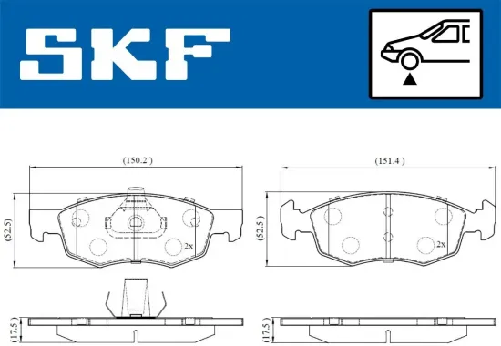 Bremsbelagsatz, Scheibenbremse SKF VKBP 80618 Bild Bremsbelagsatz, Scheibenbremse SKF VKBP 80618