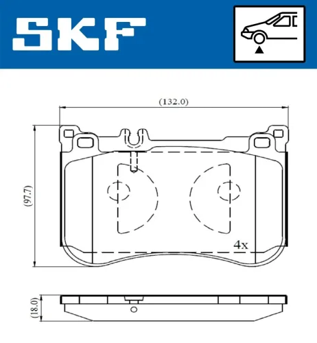 Bremsbelagsatz, Scheibenbremse SKF VKBP 80631 Bild Bremsbelagsatz, Scheibenbremse SKF VKBP 80631