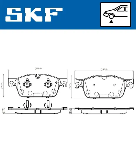 Bremsbelagsatz, Scheibenbremse SKF VKBP 80632 Bild Bremsbelagsatz, Scheibenbremse SKF VKBP 80632