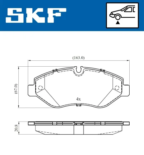 Bremsbelagsatz, Scheibenbremse SKF VKBP 80633 E Bild Bremsbelagsatz, Scheibenbremse SKF VKBP 80633 E