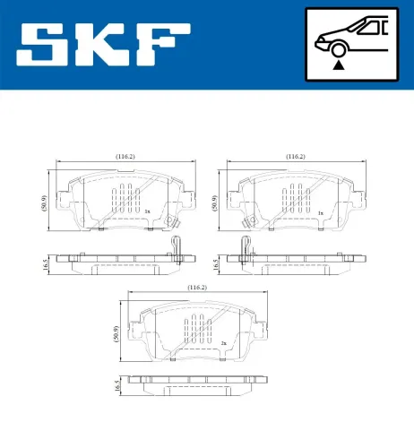 Bremsbelagsatz, Scheibenbremse SKF VKBP 80641 A Bild Bremsbelagsatz, Scheibenbremse SKF VKBP 80641 A