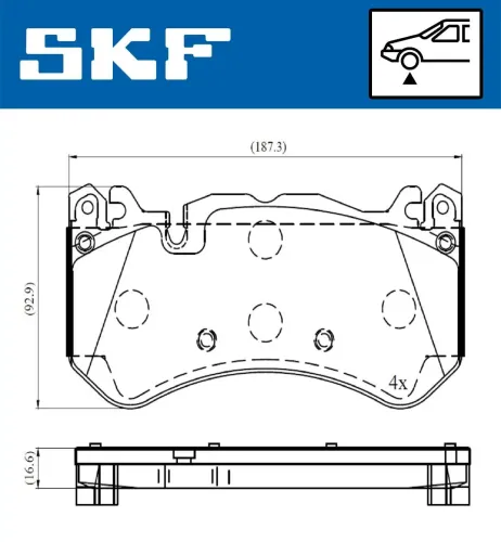 Bremsbelagsatz, Scheibenbremse SKF VKBP 80643 E Bild Bremsbelagsatz, Scheibenbremse SKF VKBP 80643 E