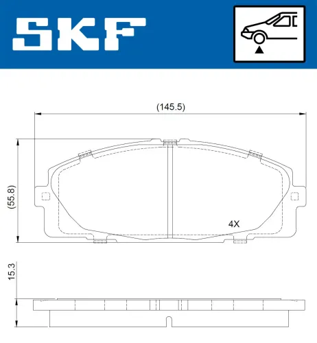 Bremsbelagsatz, Scheibenbremse Vorderachse SKF VKBP 80688 Bild Bremsbelagsatz, Scheibenbremse Vorderachse SKF VKBP 80688