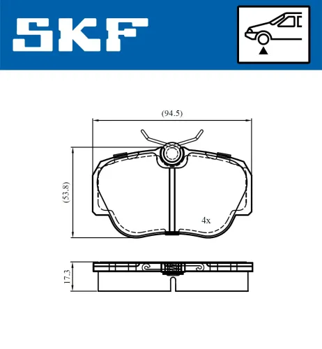 Bremsbelagsatz, Scheibenbremse SKF VKBP 80713 Bild Bremsbelagsatz, Scheibenbremse SKF VKBP 80713