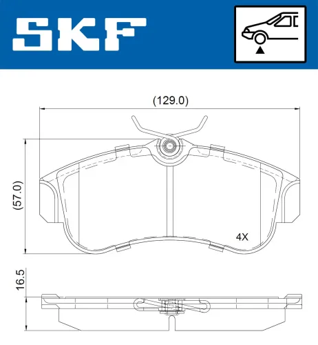 Bremsbelagsatz, Scheibenbremse SKF VKBP 80726 Bild Bremsbelagsatz, Scheibenbremse SKF VKBP 80726