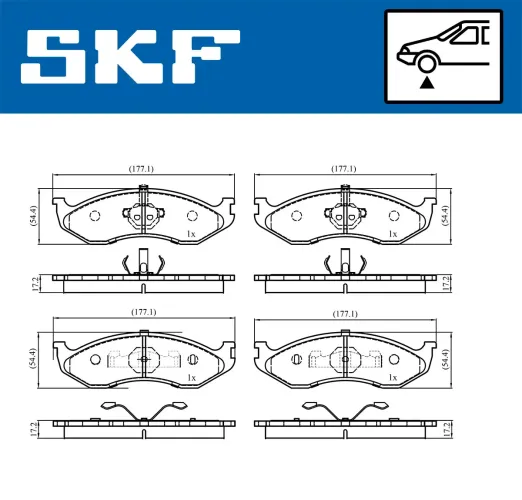 Bremsbelagsatz, Scheibenbremse SKF VKBP 80741 Bild Bremsbelagsatz, Scheibenbremse SKF VKBP 80741