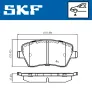Bremsbelagsatz, Scheibenbremse Vorderachse SKF VKBP 80746 Bild Bremsbelagsatz, Scheibenbremse Vorderachse SKF VKBP 80746