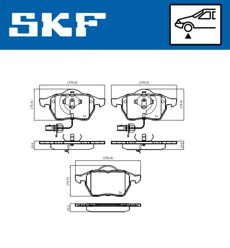 Bremsbelagsatz, Scheibenbremse SKF VKBP 80749 E Bild Bremsbelagsatz, Scheibenbremse SKF VKBP 80749 E