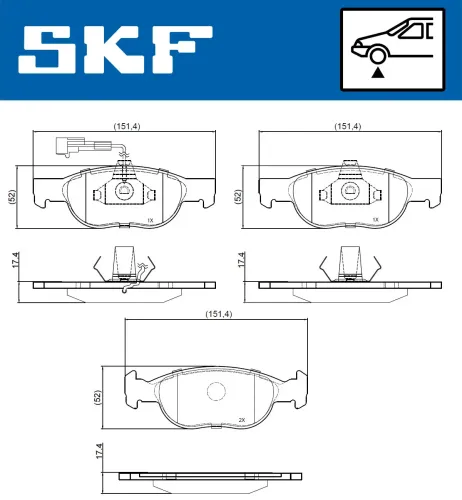 Bremsbelagsatz, Scheibenbremse SKF VKBP 80777 E Bild Bremsbelagsatz, Scheibenbremse SKF VKBP 80777 E