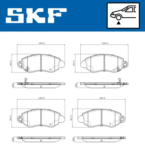 Bremsbelagsatz, Scheibenbremse SKF VKBP 80798 A Bild Bremsbelagsatz, Scheibenbremse SKF VKBP 80798 A