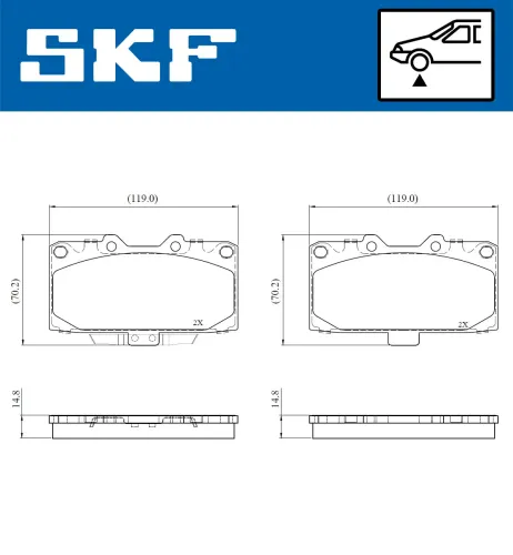 Bremsbelagsatz, Scheibenbremse SKF VKBP 80816 A Bild Bremsbelagsatz, Scheibenbremse SKF VKBP 80816 A