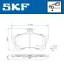 Bremsbelagsatz, Scheibenbremse Vorderachse SKF VKBP 80872 A Bild Bremsbelagsatz, Scheibenbremse Vorderachse SKF VKBP 80872 A